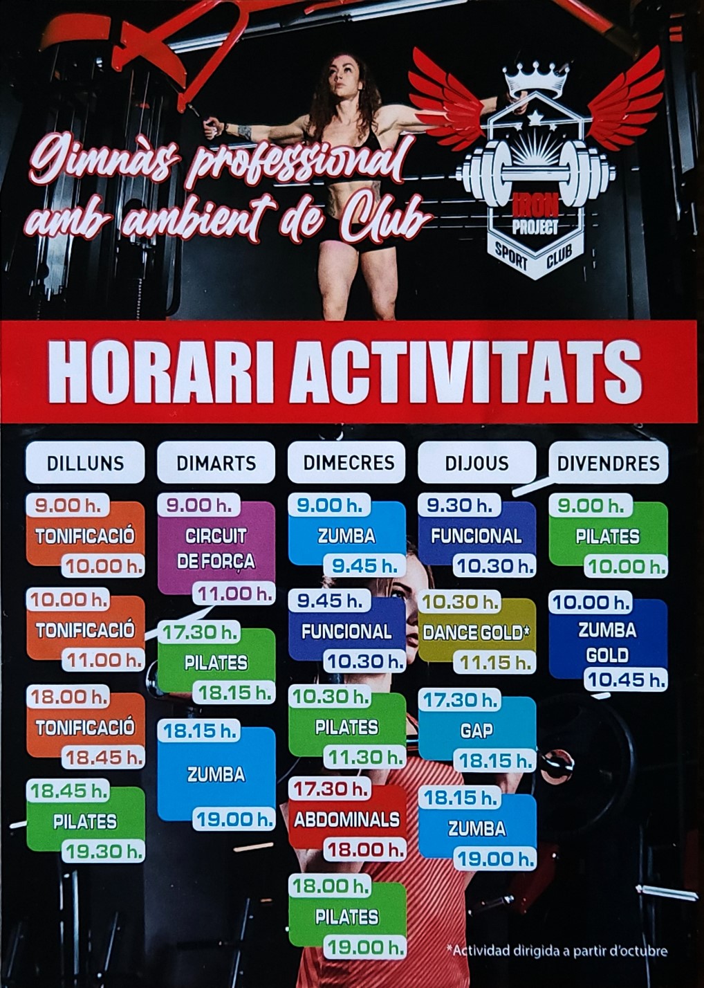 Gimnasio profesional con ambiente de club Iron Project Mollet Sala Horario